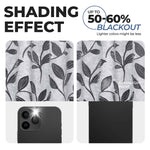 Blackout Curtains Leaves Pattern Room Darkening Grommet 2 Panels