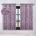 Leaves Room Darkening Washable Blackout Curtain Panels, Set of 2