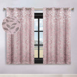 Leaves Room Darkening Washable Blackout Curtain Panels, Set of 2