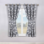 Blackout Window Curtains Leaves Pattern Room Darkening Set of 2