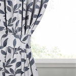 Blackout Window Curtains Leaves Pattern Room Darkening Set of 2