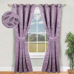 Blackout Window Curtains Leaves Pattern Room Darkening Set of 2