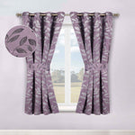 Blackout Window Curtains Leaves Pattern Room Darkening Set of 2