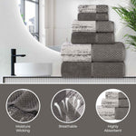 Lodi Cotton 12-Piece Bathroom Towel Set – Absorbent Mid-Weight Solids & Patterns