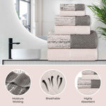 Lodi Cotton 12-Piece Bathroom Towel Set – Absorbent Mid-Weight Solids & Patterns