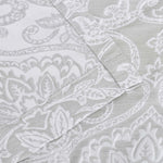 Lotus Jacquard Floral Damask Semi Sheer Curtain Panel Set