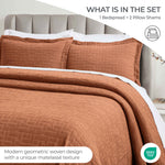 Superior Madrid Cotton Medium Weight Geometric Matelasse Bedspread Set