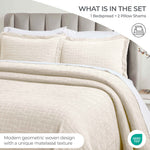Superior Madrid Cotton Medium Weight Geometric Matelasse Bedspread Set