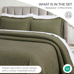 Superior Madrid Cotton Medium Weight Geometric Matelasse Bedspread Set