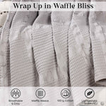 Superior Mai Waffle Weave Honeycomb Soft Textured Cotton Blanket Throw