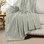 Superior Mai Waffle Weave Honeycomb Soft Textured Cotton Blanket Throw
