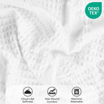 Superior Mai Waffle Weave Honeycomb Soft Textured Cotton Blanket Throw