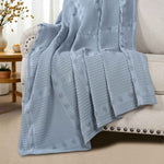 Superior Mai Waffle Weave Honeycomb Soft Textured Cotton Blanket Throw
