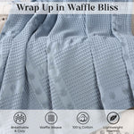Superior Mai Waffle Weave Honeycomb Soft Textured Cotton Blanket Throw