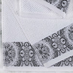 Medallion Cotton Jacquard Textured Soft Absorbent 3 Piece Towel Set