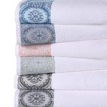 Medallion Cotton Jacquard Textured Soft Absorbent 3 Piece Towel Set