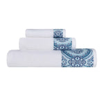 Medallion Cotton Jacquard Textured Soft Absorbent 3 Piece Towel Set