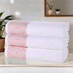 Cotton Jacquard Textured Absorbent Bath Towel Set of 3