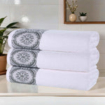 Cotton Jacquard Textured Absorbent Bath Towel Set of 3