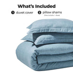 100% Cotton Flannel Melange Two-Toned Duvet Cover Set