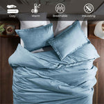 100% Cotton Flannel Melange Two-Toned Duvet Cover Set