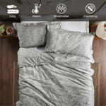 100% Cotton Flannel Melange Two-Toned Duvet Cover Set