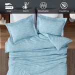 100% Cotton Flannel Melange Two-Toned Duvet Cover Set