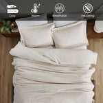 100% Cotton Flannel Melange Two-Toned Duvet Cover Set