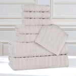 Superior Mika Smart Twist Viscose Cotton Blend Ribbed 8 Piece Set