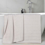 Mika Smart Twist Viscose Cotton Blend Ribbed Bath Sheets, Set of 2