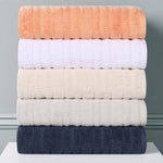 Mika Smart Twist Viscose Cotton Blend Ribbed Bath Sheets, Set of 2
