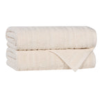Viscose Cotton Blend Ribbed Bath Towel Set of 2
