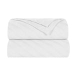 Superior Milan Cotton Textured Striped Lightweight Woven Blanket
