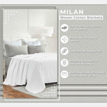 Superior Milan Cotton Textured Striped Lightweight Woven Blanket