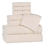 Superior Mile Smart Twist Viscose Cotton Blend Solid 8 Piece Towel Set