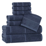 Superior Mile Smart Twist Viscose Cotton Blend Solid 8 Piece Towel Set