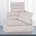 Superior Mile Smart Twist Viscose Cotton Blend Solid 8 Piece Towel Set