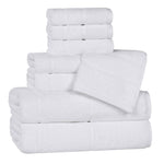 Superior Mile Smart Twist Viscose Cotton Blend Solid 8 Piece Towel Set