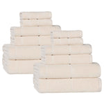 Superior Mile Smart Twist Viscose Cotton Blend Solid 12 Piece Towel Set