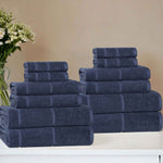 Superior Mile Smart Twist Viscose Cotton Blend Solid 12 Piece Towel Set