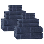 Superior Mile Smart Twist Viscose Cotton Blend Solid 12 Piece Towel Set