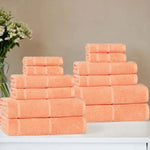 Superior Mile Smart Twist Viscose Cotton Blend Solid 12 Piece Towel Set