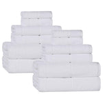 Superior Mile Smart Twist Viscose Cotton Blend Solid 12 Piece Towel Set