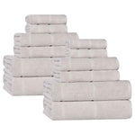 Superior Mile Smart Twist Viscose Cotton Blend Solid 12 Piece Towel Set