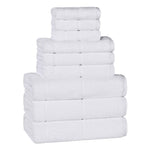 Superior Mile Smart Twist Viscose Cotton Blend Solid 9 Piece Towel Set