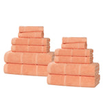 Milo Smart Twist Viscose Cotton Blend Solid Ribbed 12 Piece Towel Set