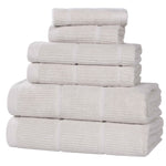 Milo Smart Twist Viscose Cotton Blend Solid Ribbed 6 Piece Towel Set