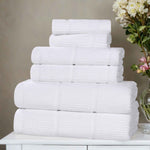 Milo Smart Twist Viscose Cotton Blend Solid Ribbed 6 Piece Towel Set