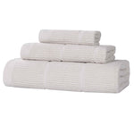 Milo Smart Twist Viscose Cotton Blend Solid Ribbed 3 Piece Towel Set