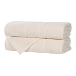 Viscose Cotton Blend Ribbed Bath Towel Set of 2